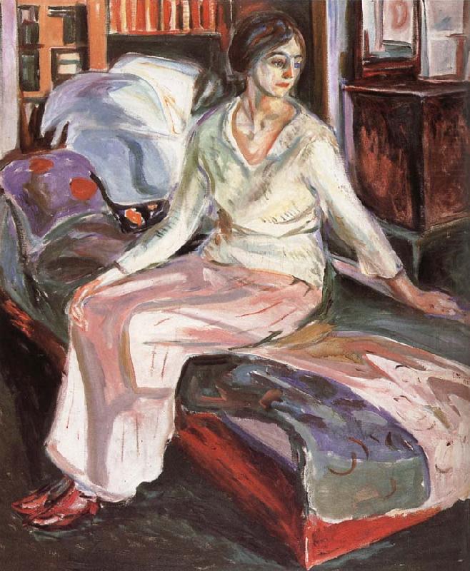 Edvard Munch The Model sitting the bench